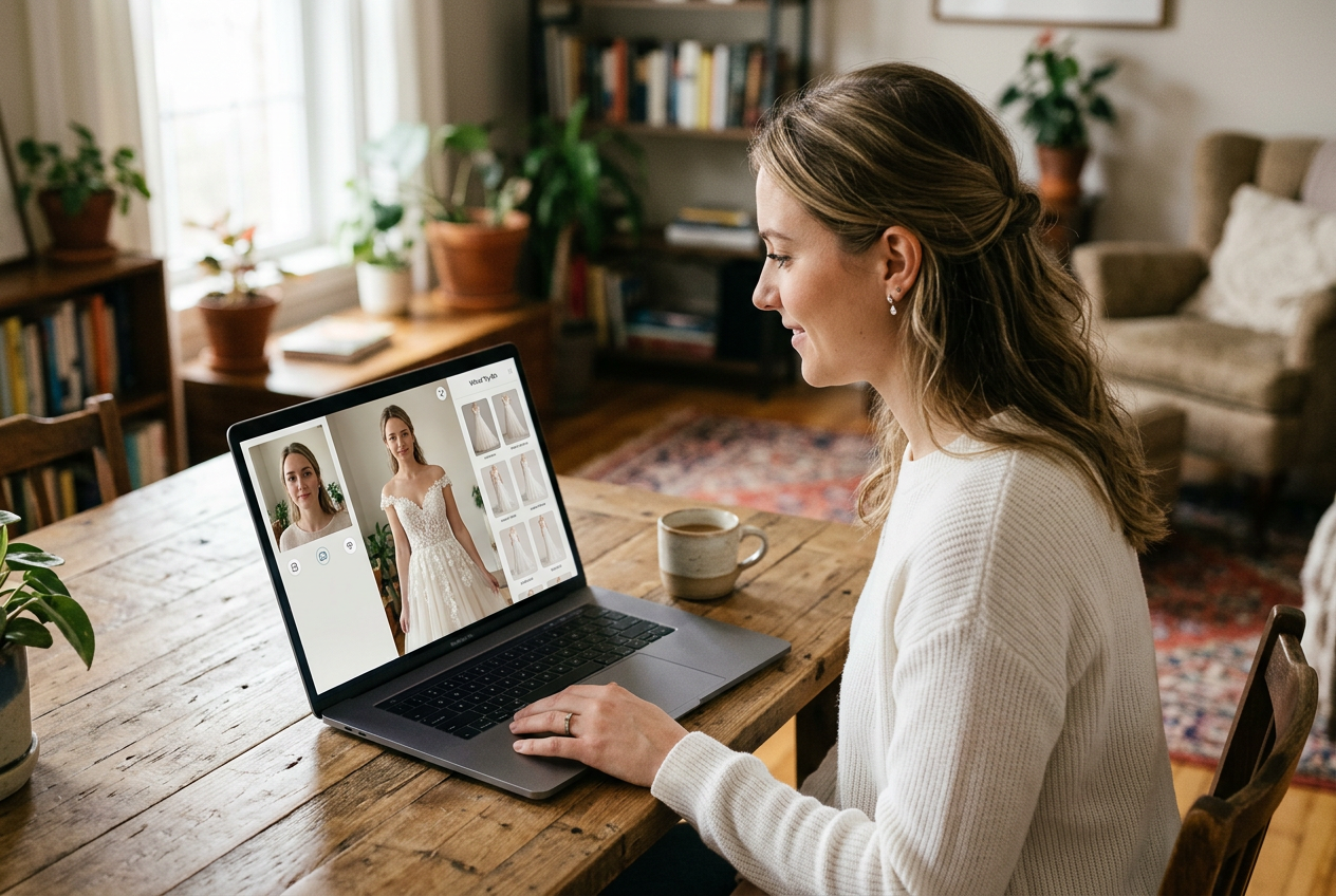 How to try wedding dresses online at home