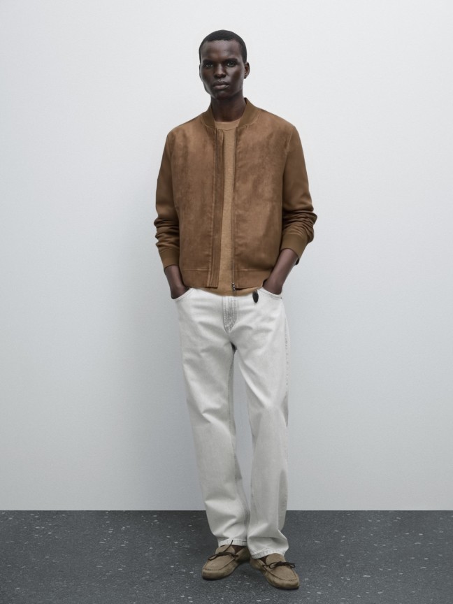 Woman wearing a stylish outfit through virtual try-on technology - showing how clothes look on your body before buying